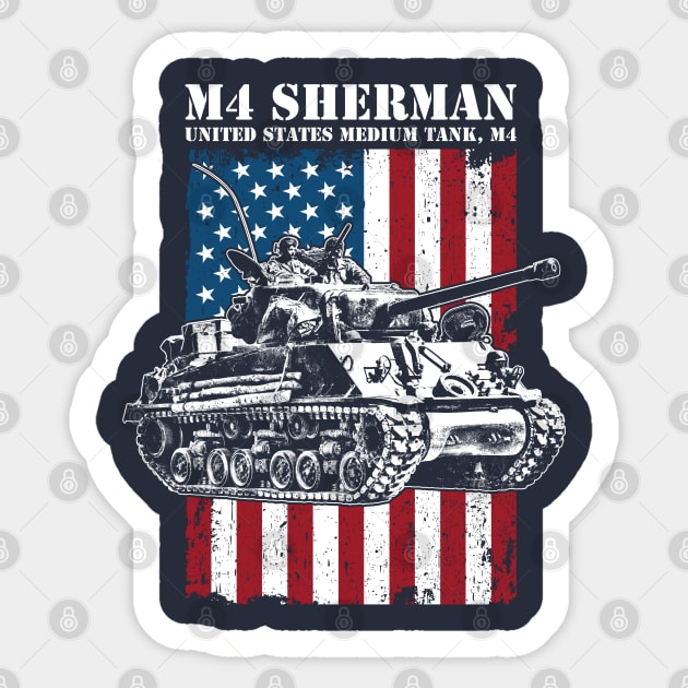 M4 Sherman WW2 Tank Sticker by rycotokyo81